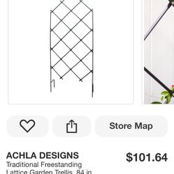 ACHLA DESIGNS Traditional Freestanding Lattice Garden Trellis, 84 in. Tall