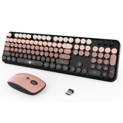 Wireless Retro Style Keyboard And Mouse 