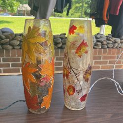 Glass Leaf Decorative Vases