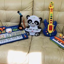 4 instrument toys - keyboards - guitar - Vtech kiddie jams