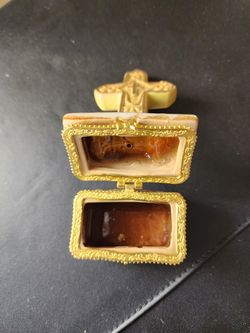 Ceramic Cross Jewelry Box 