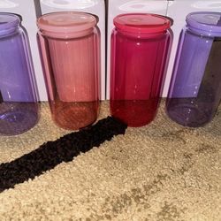 Glass Cups And Mugs With Top And Straw