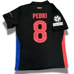 24-25 Barcelona Away Red and Blue Pedri Classic 8 Soccer Jersey

