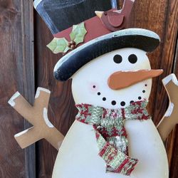 Christmas “Happy Holidays” Snowman Greeter Sign