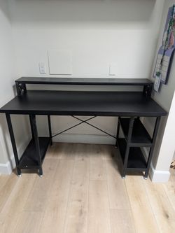 Computer Desk w/ Monitor Shelf & Storage Shelves
