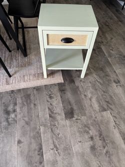 Hand painted mint green side table