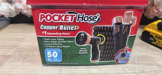 Pocket Hose Copper Bullet 3/4 in. Dia x 50 ft. Lightweight Kink-Free Expandable Water Garden Hose