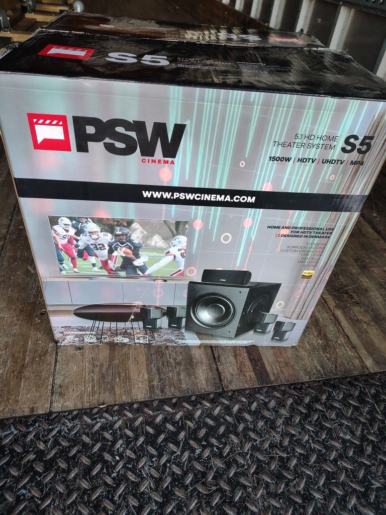 PSW S5 5.1 HD Home Theater System Surround Sound Speakers