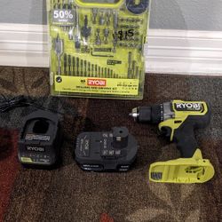 Ryobi Drill Driver Kit With Bits 18v 