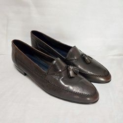 Playboy Men’s Brown Leather Tassel Loafers Size 12 Made In Brazil