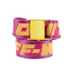 100% Authentic Off-White Mini Industrial Belt Fuscia Yellow!