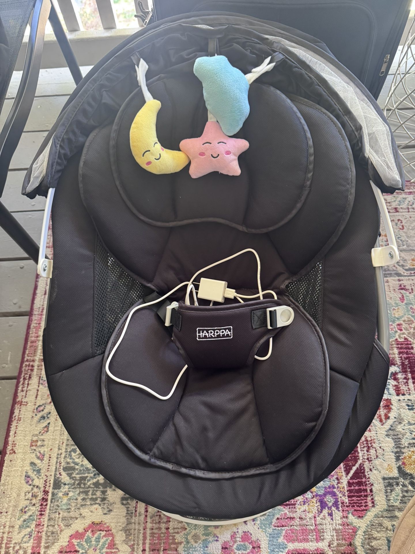Electric Baby Swing for Infants with Bluetooth Music, 5 Sway Speed, Remote Control