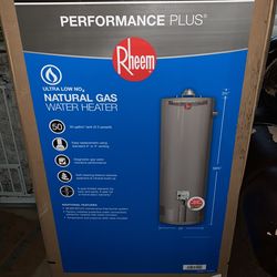 Rheem Performance Plus 50 Gallon 9 Year Warranty Brand New In The Box Water Heater