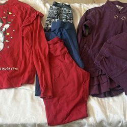 Girl’s clothes Lot Tshirt, leggings and jacket size 14/16 6pc
