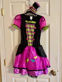 Mad Hatter Halloween Costume for Girls – Size Medium (8–10 Years)!