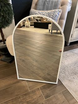 Nice white metal bead mirror