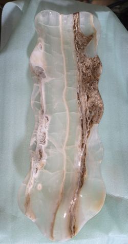Brand new + Hand Polished Pearlascent Mexican Onyx Through