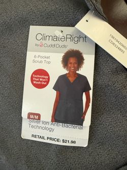 Scrubs! ClimateRight by Cuddl Duds 6-Pocket Scrub Top