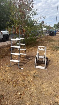 FREE POOL LADER AND WATER HOSE STORAGE