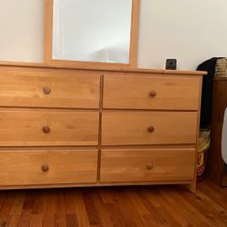 Kids Six Drawer Dresser With Mirror