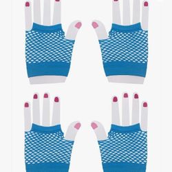 2 PAIR FINGERLESS FISHNET GLOVES 