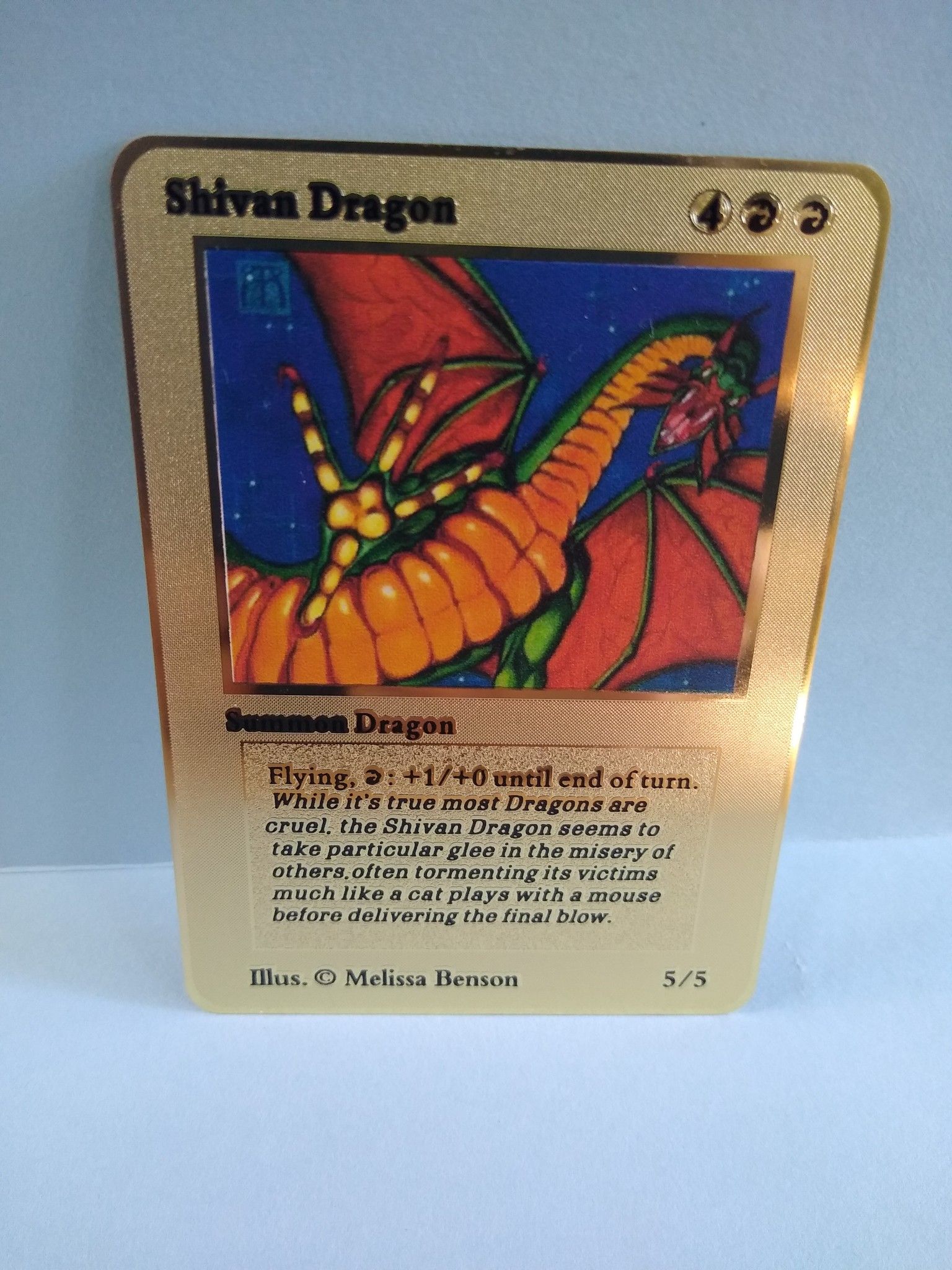 Magic The Gathering Card Shivan Dragon Metal Card New
