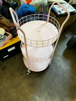 3-Tier Rolling Storage Cart - Light Pink