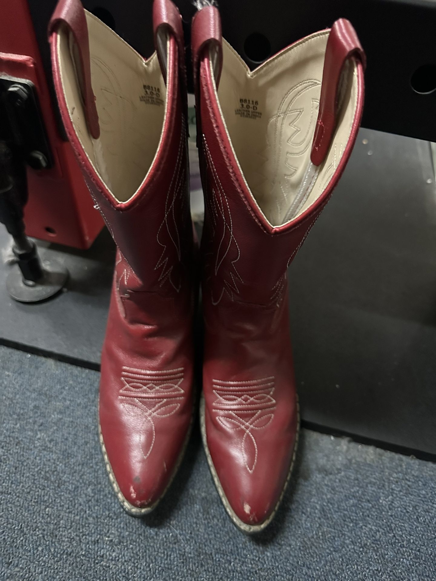 Shyanne Girl Leather Red Boots