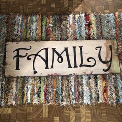 Heavy Wood Family Sign,34x11