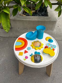 Baby Activity Play Table with Wooden Legs