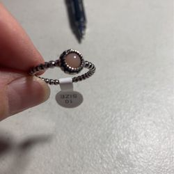 Pandora Pink Opal October Blooms Bubble Ring - Size 10