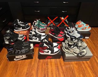 Sneakers for sale Jordan’s balenciaga, asics, nike off white, Air Force  and XL sneaker containers