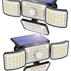 oulac Solar Outdoor Lights, 250 LED 3 Modes Solar Motion Sensor Lights, IP65 Waterproof Full Coverage Securi