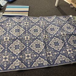 Reversible plastic indoor/outdoor area rugs