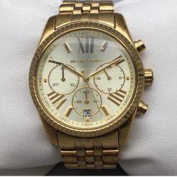 Michael Kors Watch Men Chronograph 38mm Gold Tone MK-5556 