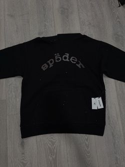 Sp5der Black rhinestone hoodie