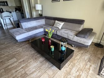 Fabric Sectional Couch, Coffee Table And TV Stand