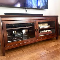 Dark Wood TV Stand Media Console