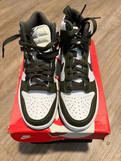 Nike Dunk High White Olive Green Sneakers (Brand NEW)