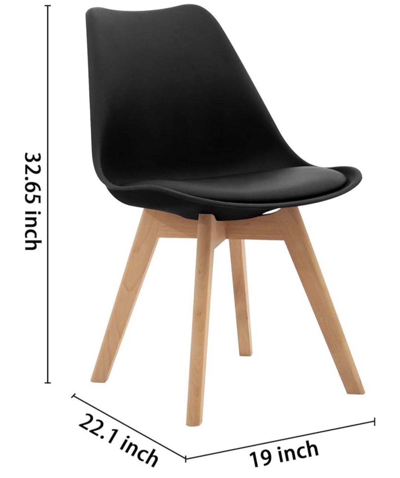 Modern Dining or Living Room Chair, Black and Wood NEW!