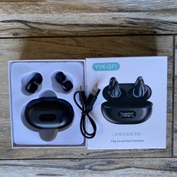 2023 = WIRELESS EARBUDS CLIP BONE CONDUCTION HEADPHONES BLUETOOTH 5.3=NEW 
