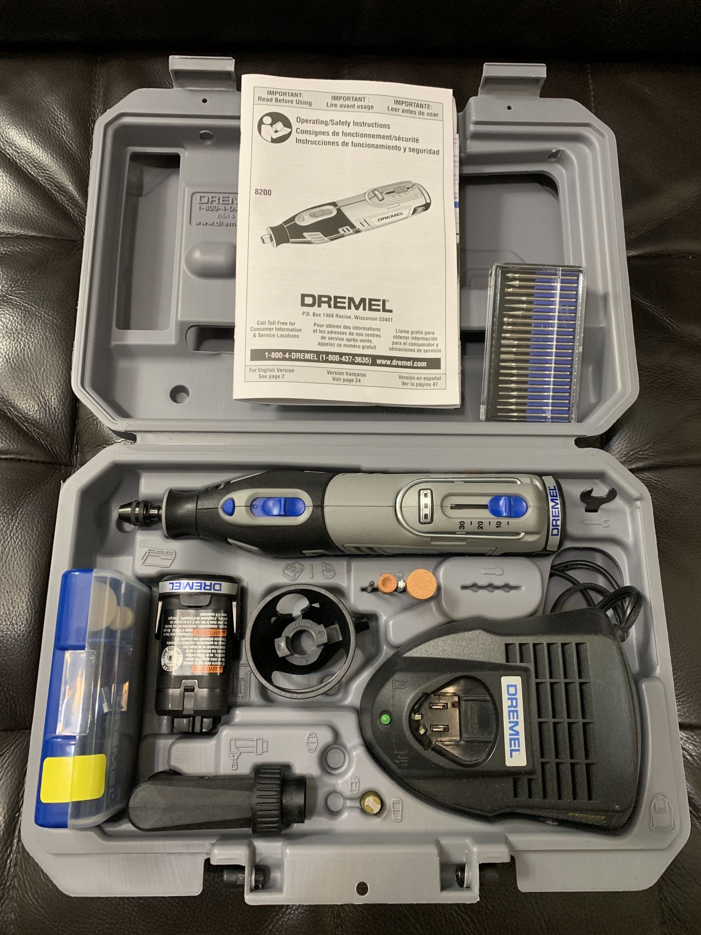 Dremel 8200 Tool, 2 Batteries, Carrying Case & Accessories — Shipping ...