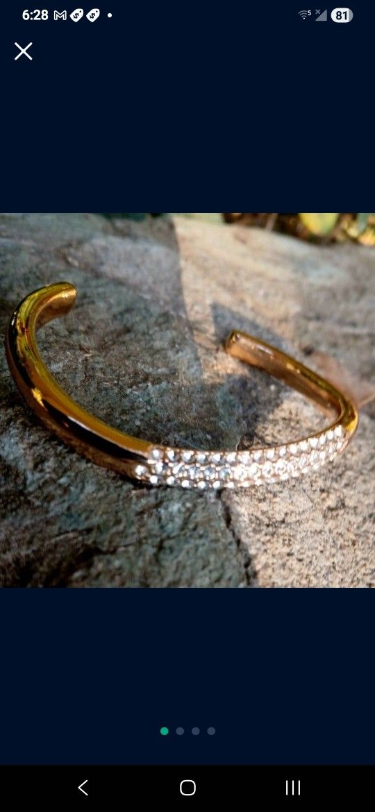 J Crew 18 Kt Gold Plated Open Cuff Bracelet 