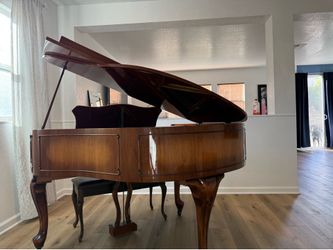 Zimmermann Baby Grand Piano Walnut Brown Finish 88 Keys 3 Pedals