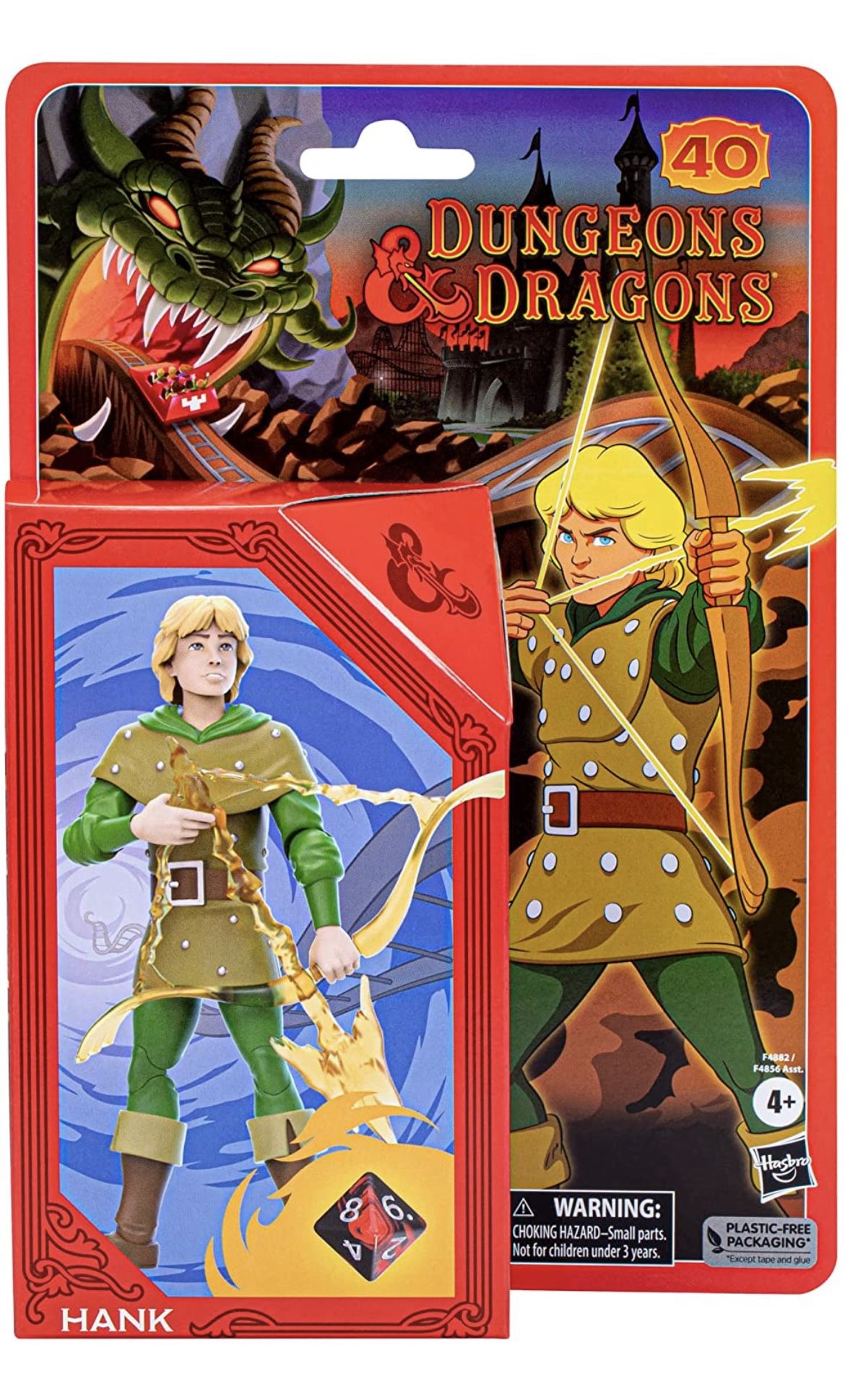 Dungeons & Dragons Cartoon Classics 6-Inch-Scale Hank The Ranger Action Figure, D&D 80s Cartoon, Includes d8 from Exclusive D&D Dice Set (NEW)