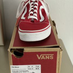Red Vans Used Once! MUST GO