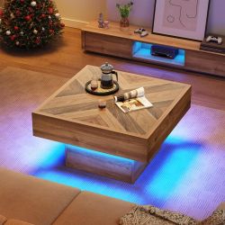 Coffee Table With Led And 2 Drawers