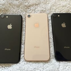 3 iPhone 8’s (Locked)