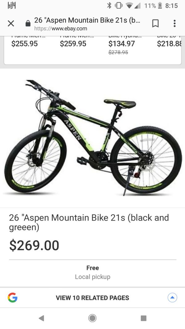 aspen mountain bike black and green review