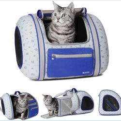 Cat and Dog Backpack Carrier, Foldable Breathable Pet Carrier Backpack with Mesh Ventilation, Large Portable Outing Traveling Pet Bag for Small, Mediu
